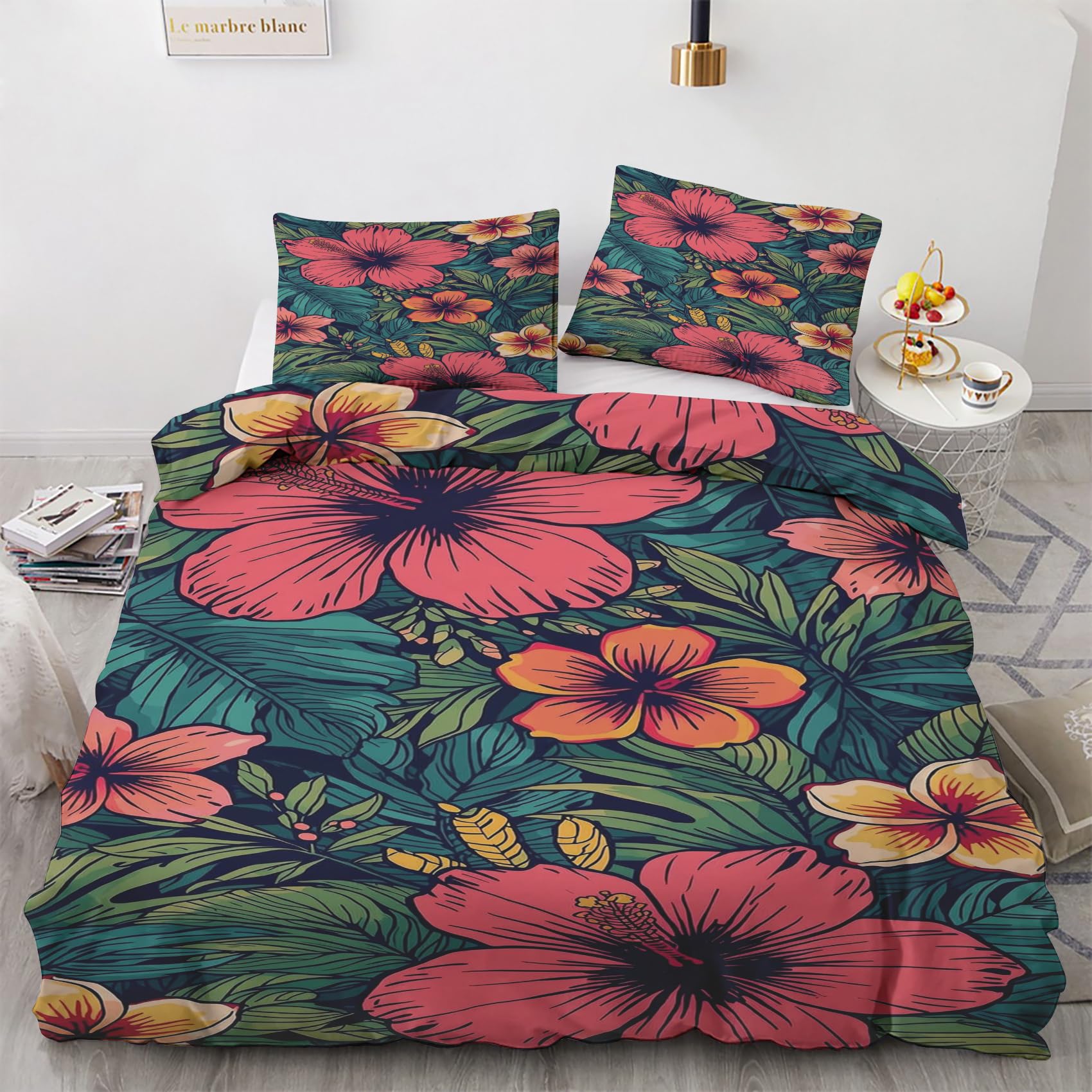 Housse de couette fleurs exotiques pour créer une ambiance évasion unique