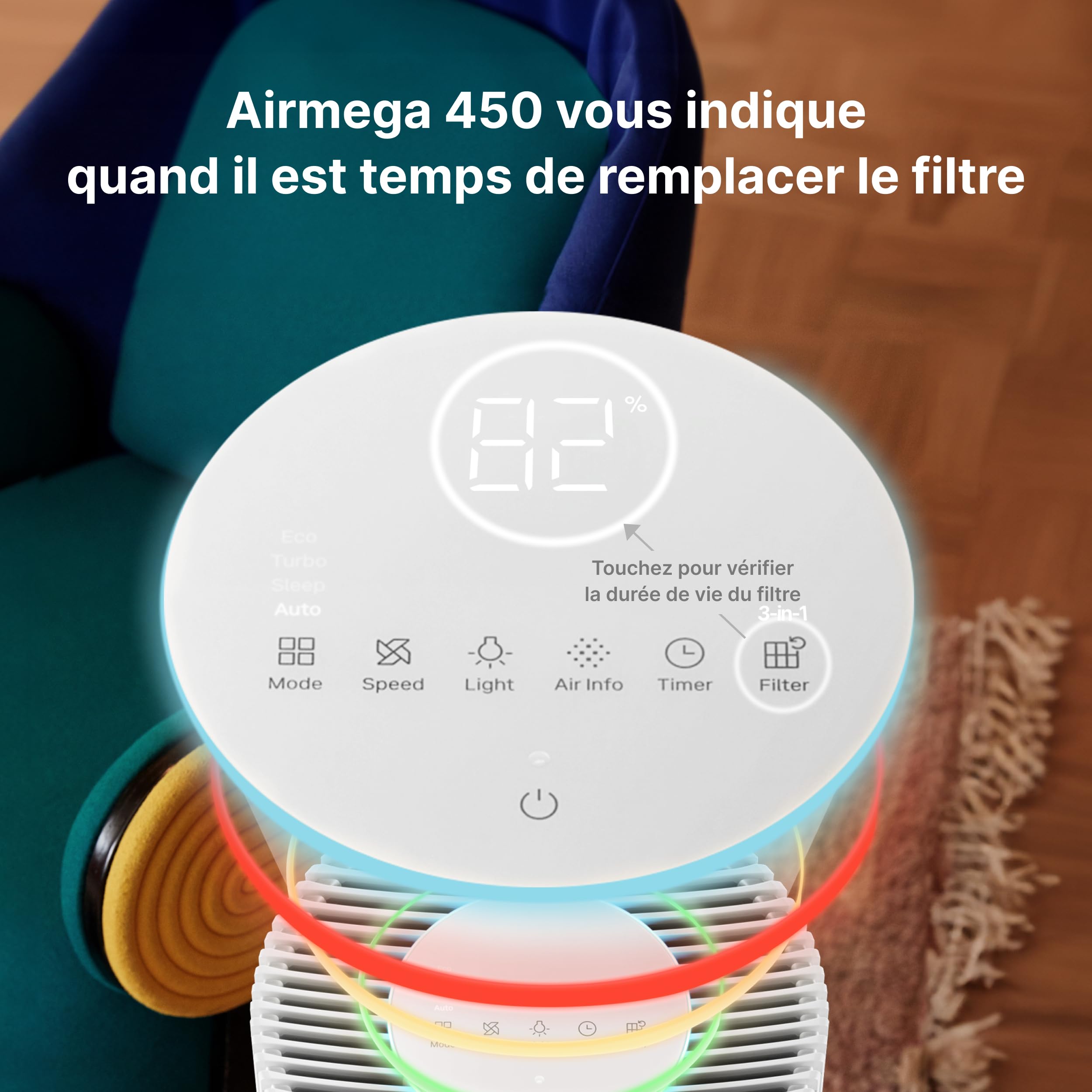 COWAY Filtre de rechange pour Airmega 350, préfiltre, filtre HEPA et filtre au charbon actif, élimine poussières, odeurs et COV, pack standard 3-en-1 (Allergen Plus)