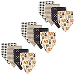 Hudson Baby Unisex Baby Cotton Bandana Bibs, Woodland Creatures 12-Pack, One Size