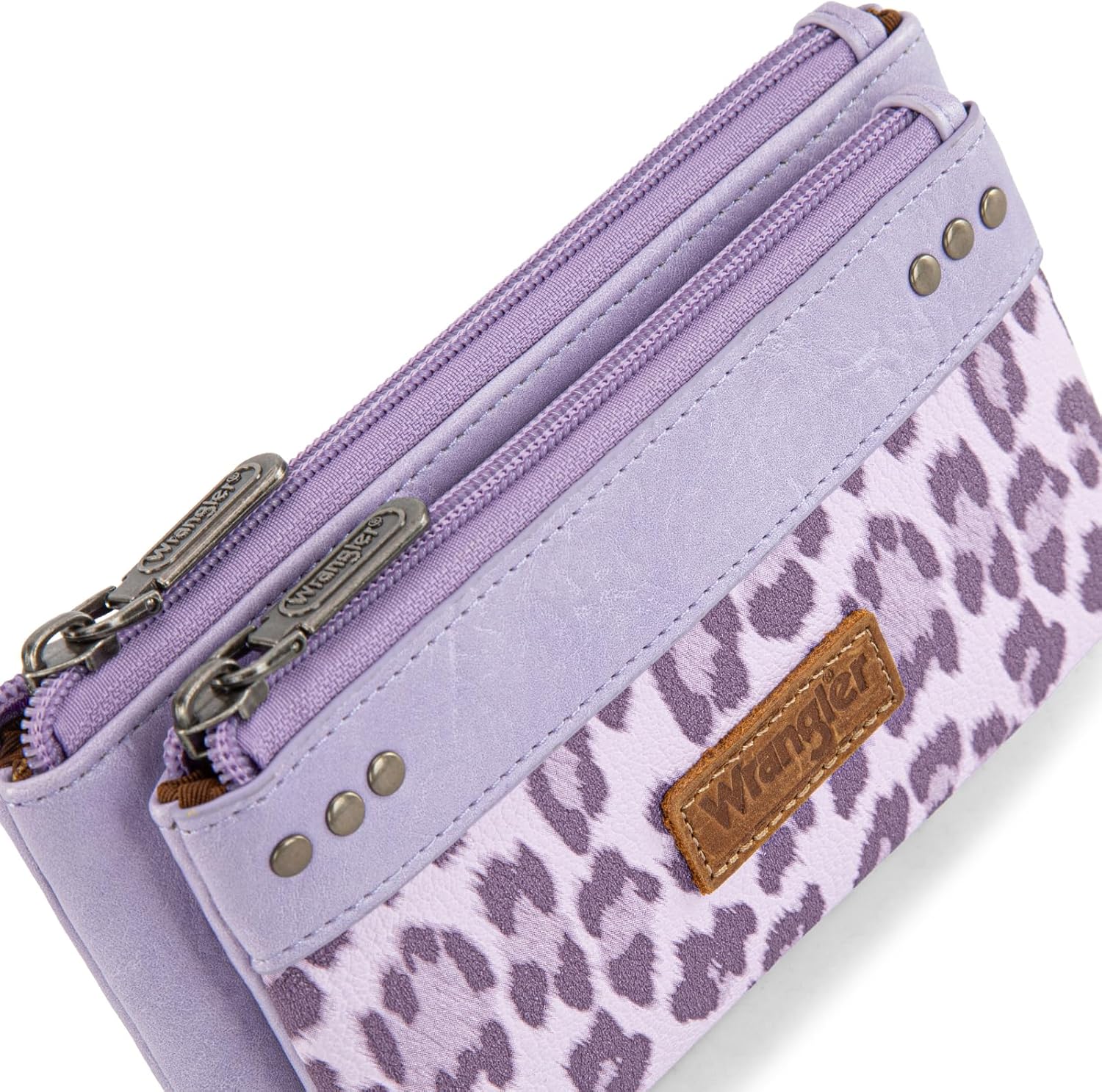 Montana West X Wrangler Wallets for Women Ladies Female Large Card Cases & Money Organizers Double Zipper Western Cash Wallet with Rfid Lining - Image 6