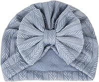Vista 4 de Gorro de punto para bebé con lazos lindos turbante para envolver el sombrero (MZ6)