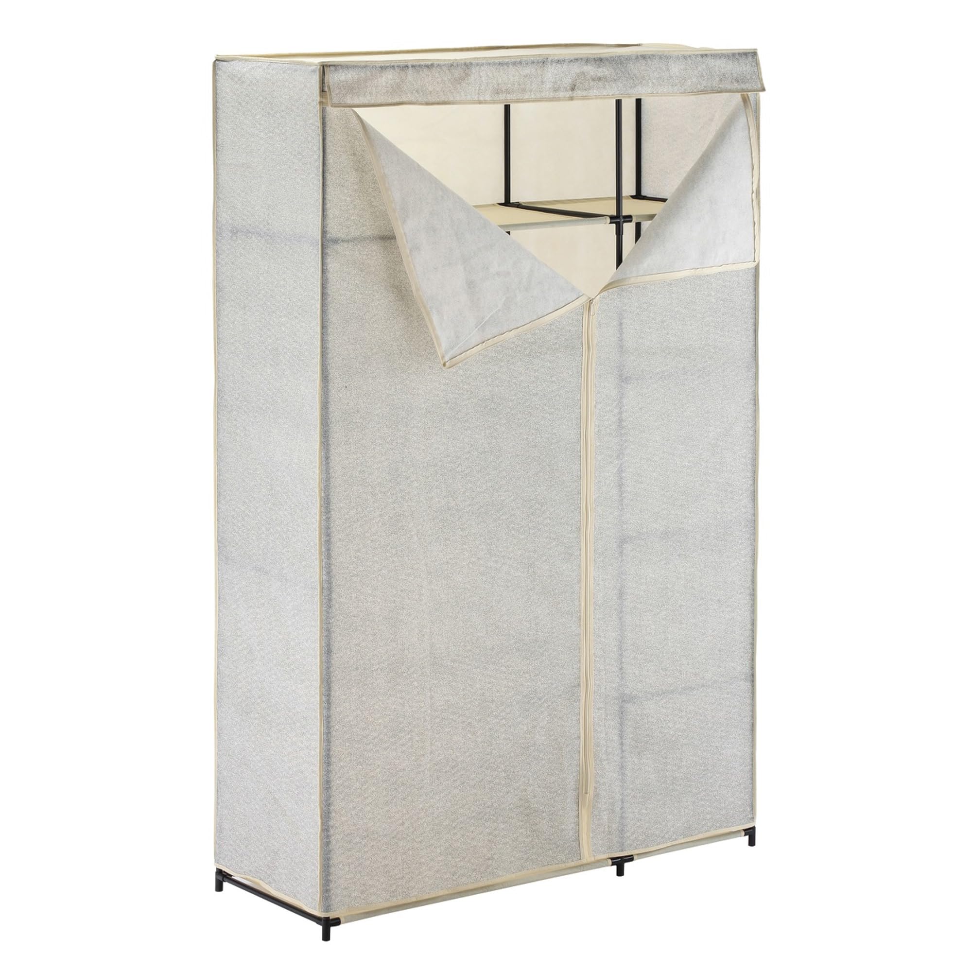 Well Home Armario de Tela Plegable XL con Barra para Colgar Ropa - 110x174,5x45 cm