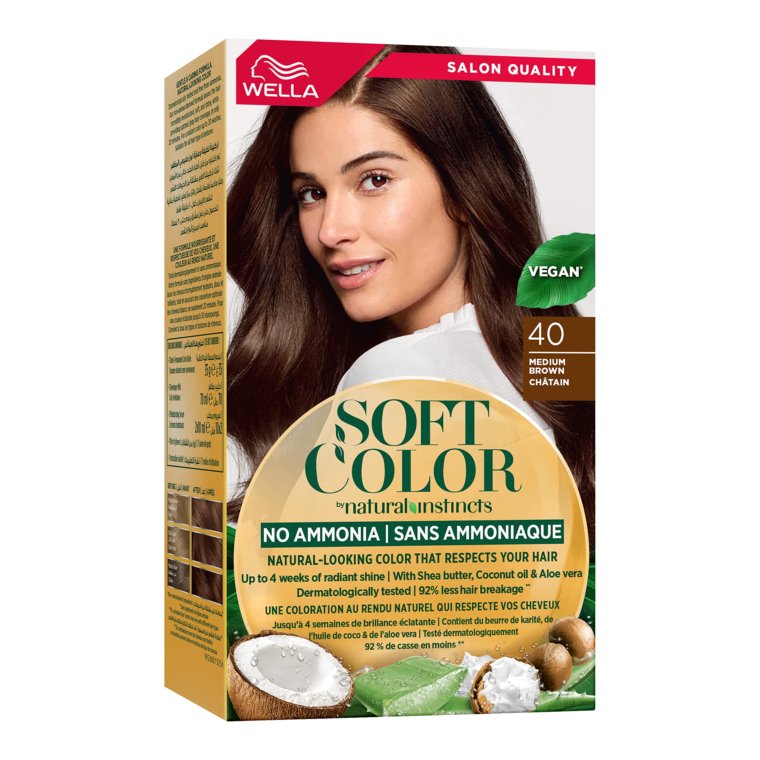 Wella Soft Color Hair Color Kit, 40 Medium Brown