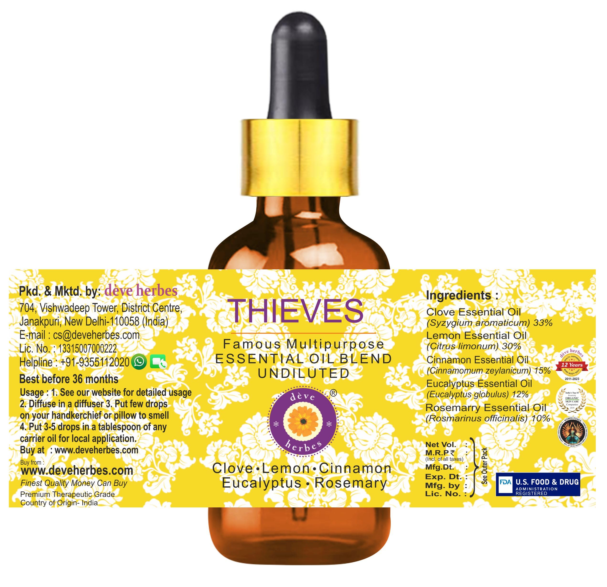 Deve Herbes Thieves Multipurpose Parent (15ml (0.50 oz) con contagocce in vetro)