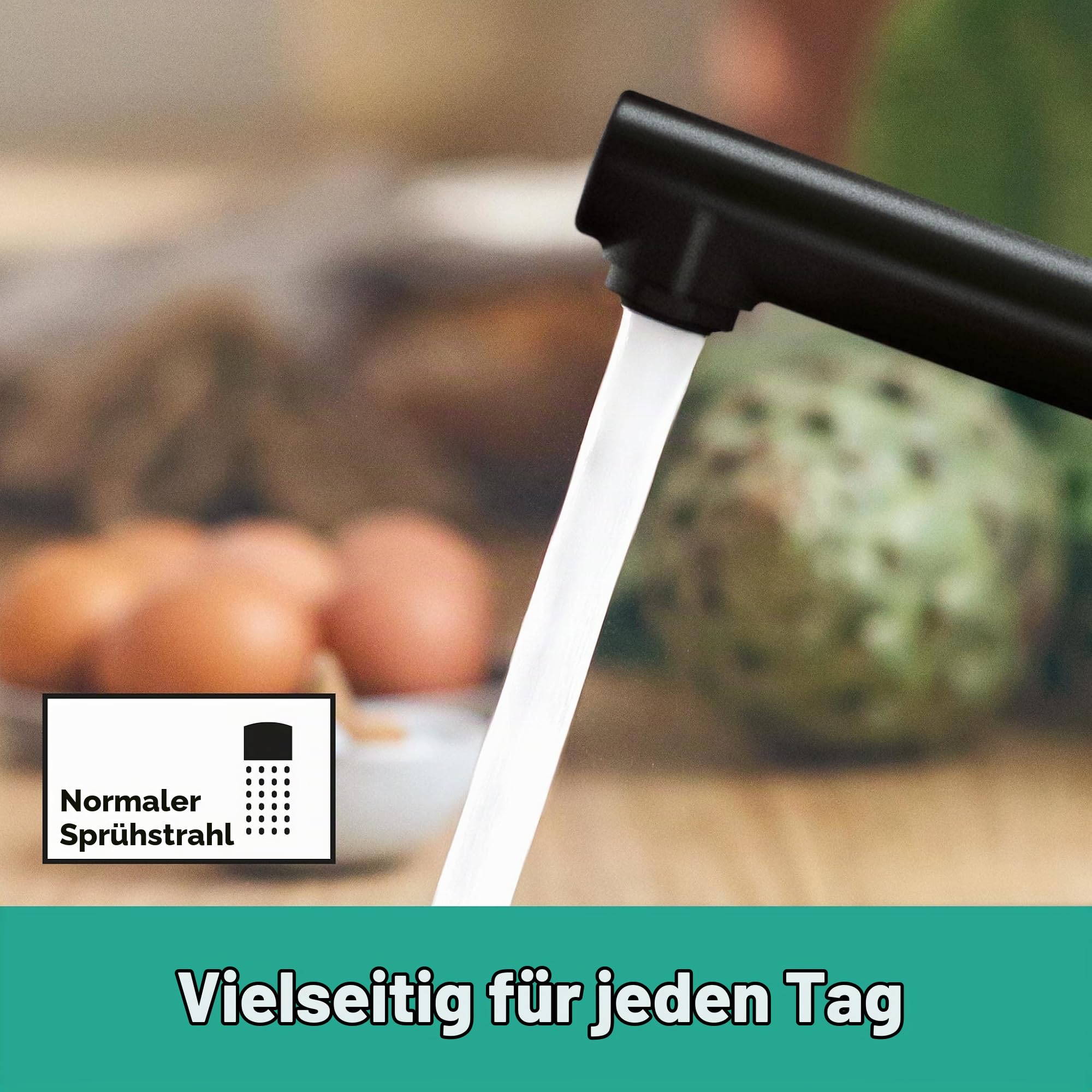 hansgrohe Niederdruck Küchenarmatur Zesis M33, Wasserhahn Küche mit Auslauf Höhe 150mm, für offene Warmwasserbereiter, schwenkbar, 1 Strahlart, Mattschwarz