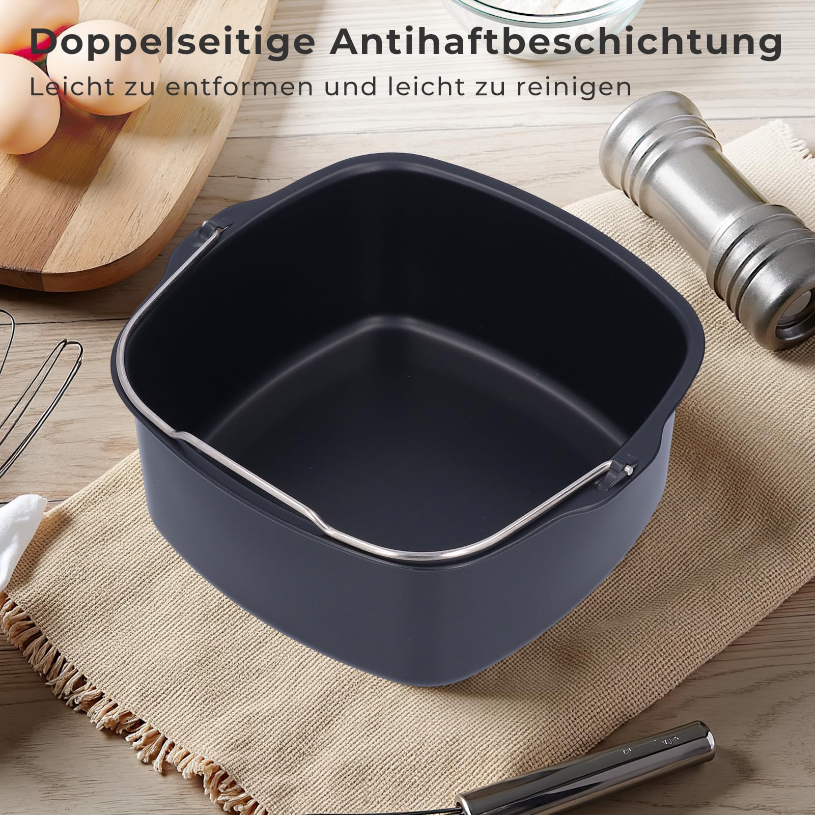 Ejoyous Foremka do frytkownicy na gorące powietrze, forma do pieczenia ciasta, Airfryer, akcesoria, patelnia do pieczenia chleba, frytkownica do HD9925 HD9860 HD9905 01 (18 cm), EJOYOUSO62CYS8TFK-11