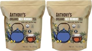 Anthony's Organic Red Rooibos Loose Leaf Tea, 1 lb, Gluten Free, Non GMO, Non Irradiated, Keto Friendly (Pack of 2)