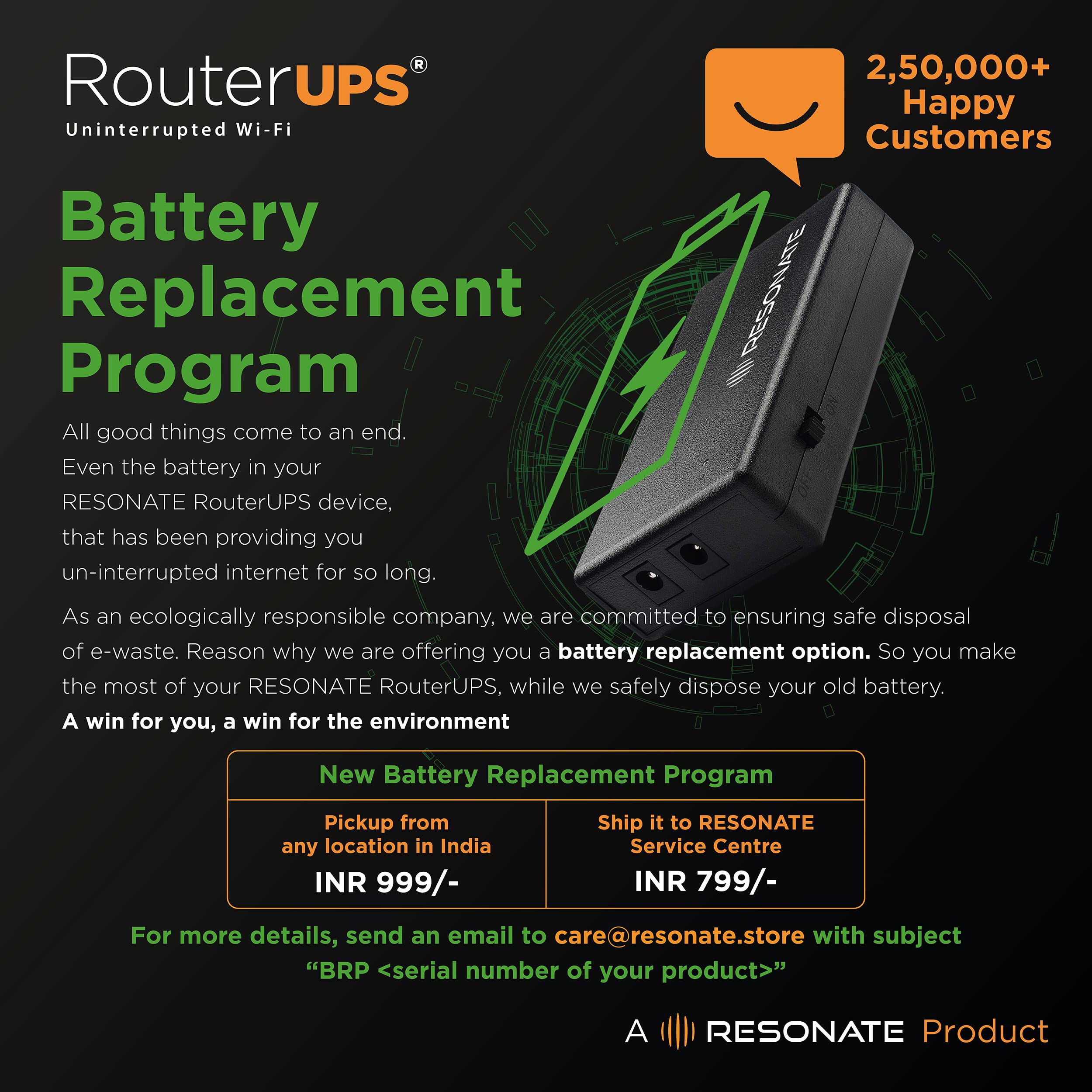 RESONATE RouterUPS CRU12V2A Zero Drop UPS for WiFi Router Mini