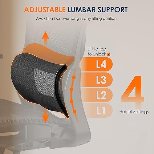 Miniatura 3 de GABRYLLY Silla de escritorio de oficina, silla de malla ergonómica Silla de trabajo de computadora con respaldo medio - Gris