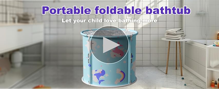 Portable Bathtub, Foldable Bathtub for Kids, Boys and Girls
