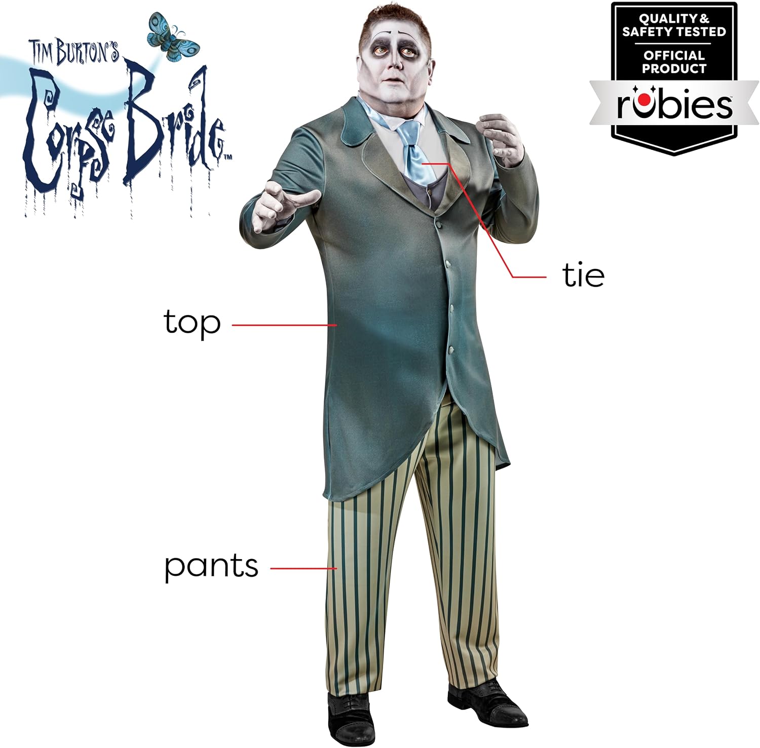 Rubies Corpse Bride: Victor Van Dort Costume for Adults, Men's 2X
