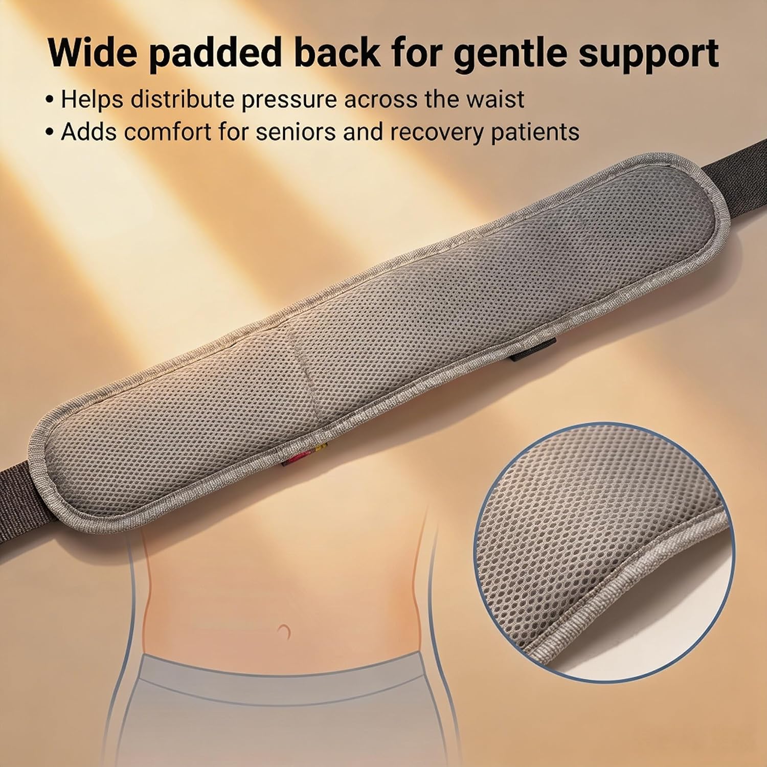 Gait Transfer Belt with Multi-Padded Handles, Patient Lifting Assist Strap with Quick Release Buckle, Adjustable Nursing Safety Belt for Elderly & Disabled Mobility Assistance