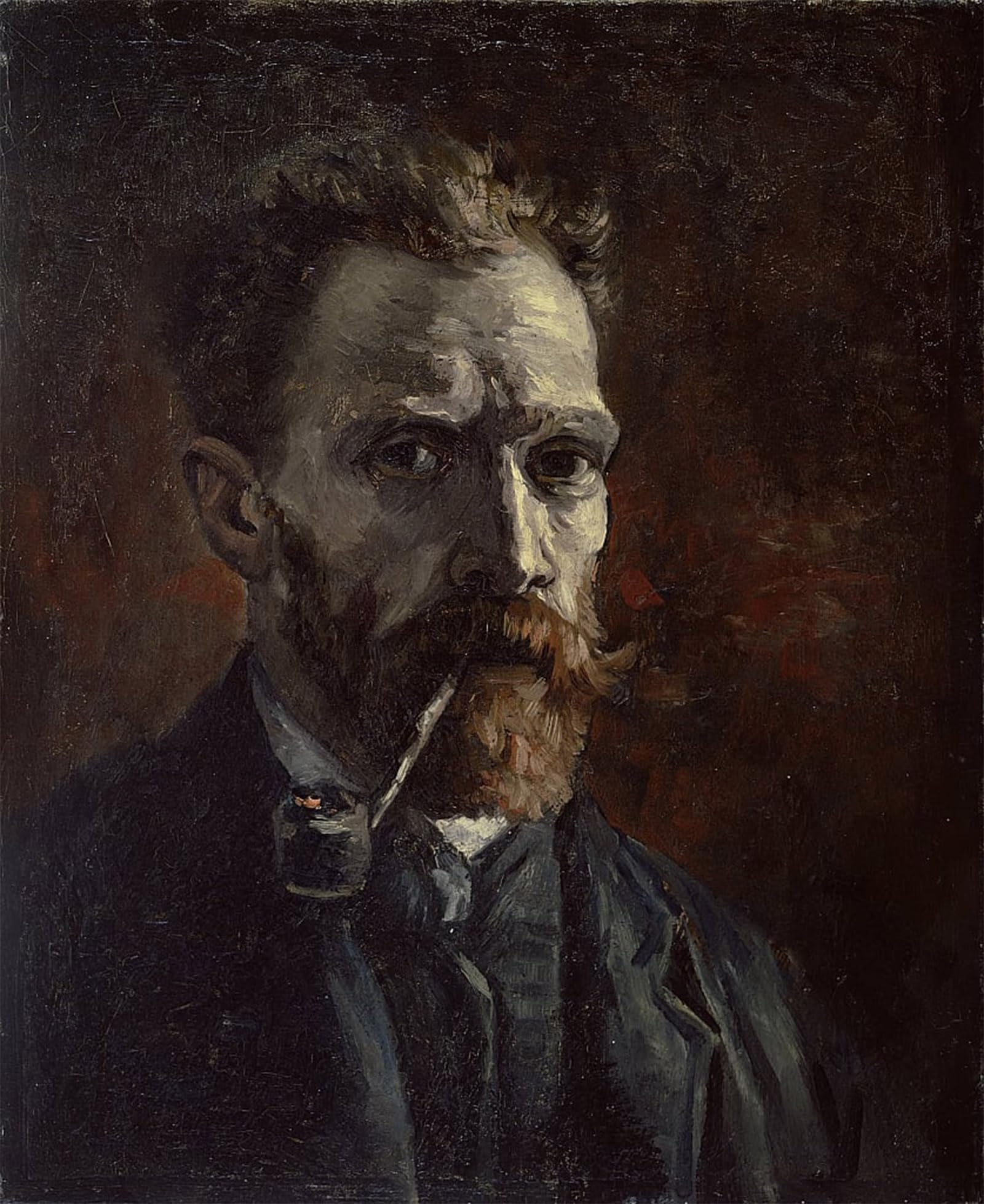 SERENDIPITP Vintage Picture Print on Canvas Wall Art Poster Self-portrait with Pipe Artwork Print Poster for Wall Decor 60x90cm