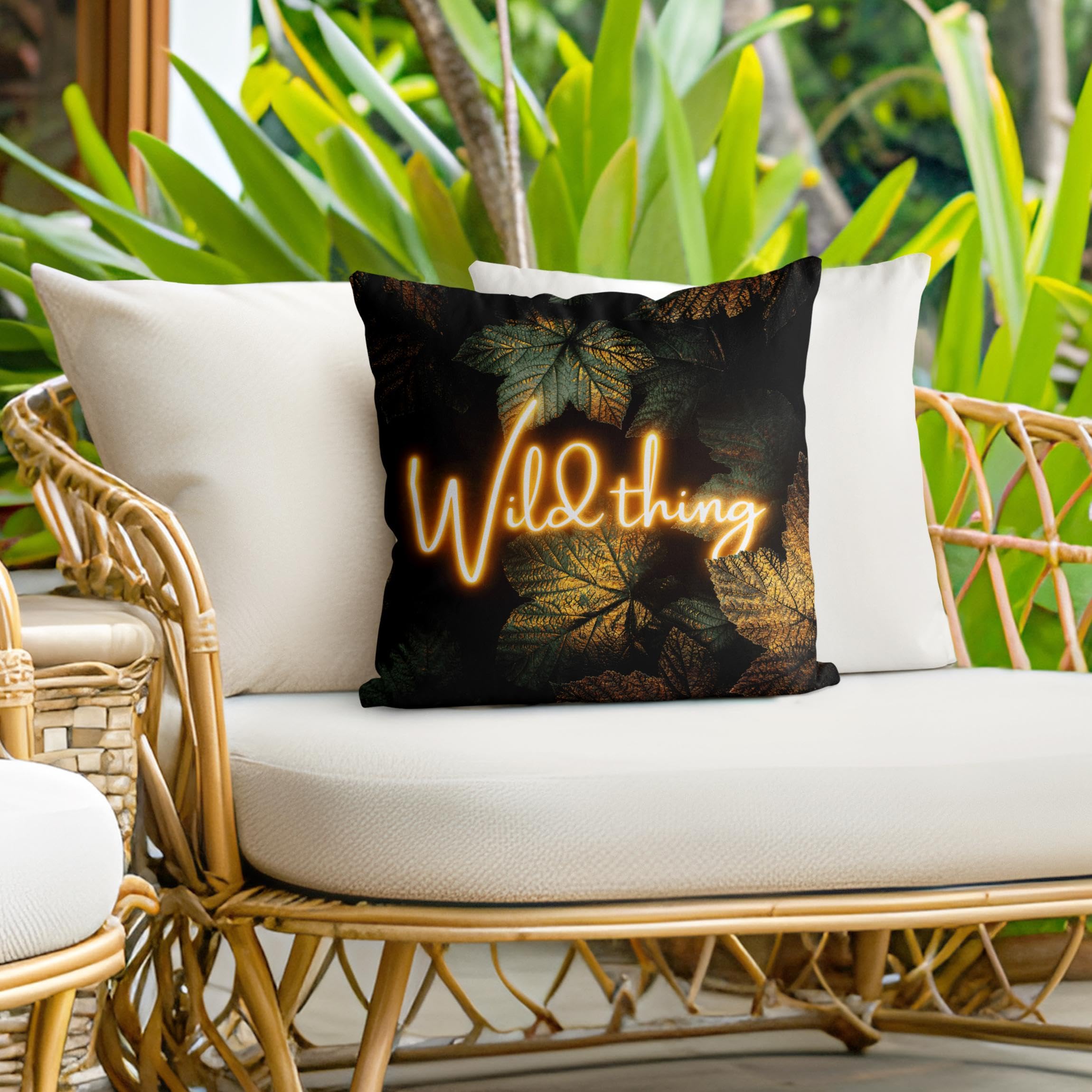 Dekokissen drinnen/Indoor waschbar Sprüche mit Füllung Zierkissen - Made in Germany - Design Bezug Gold Sofakissen Indoor Sofa Bett 2252