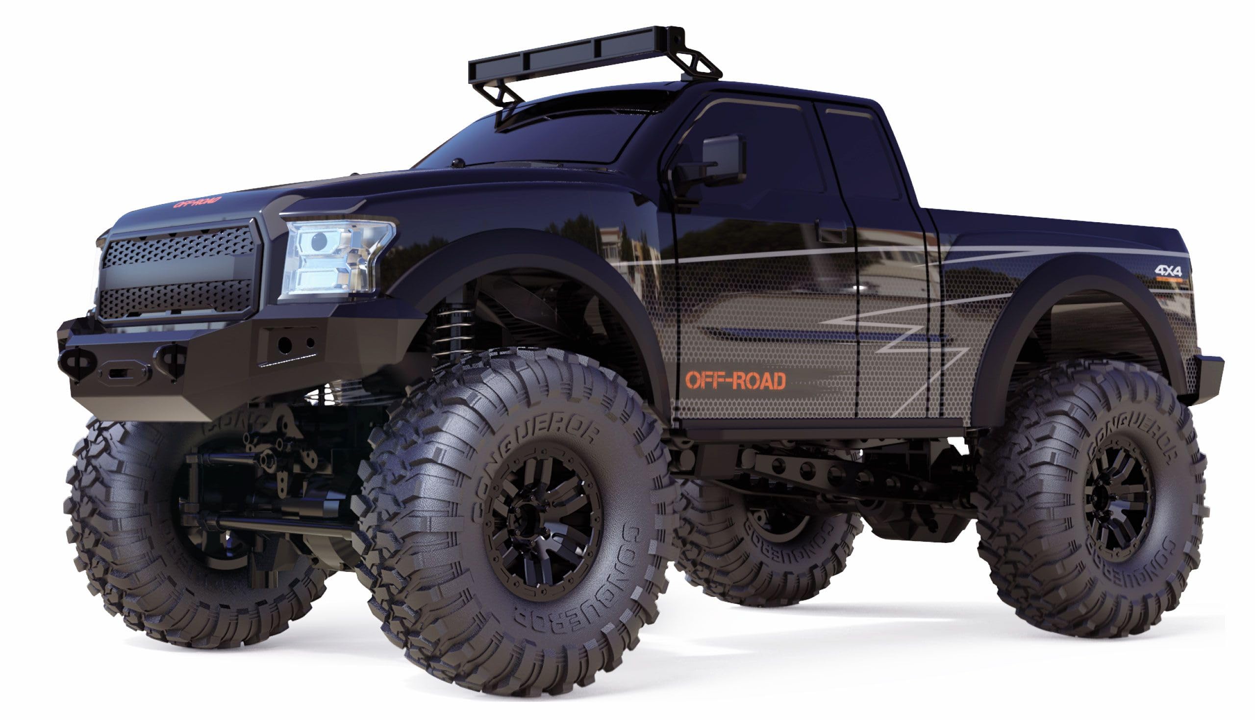 Amewi Dirt Climbing Pickup Brushed 1:10 RC model samochodu elektryczny Crawler, napęd na wszystkie koła (4WD) RTR 2,4 GHz, czarny
