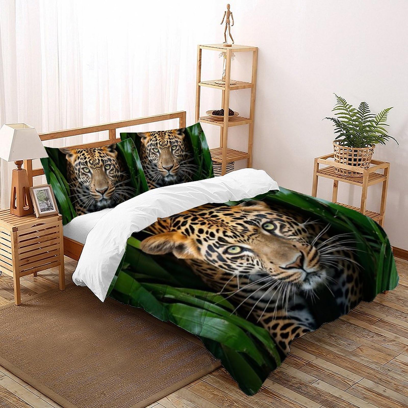 Housse de couette King imprimé animaux sauvage microfibre avec ses taies