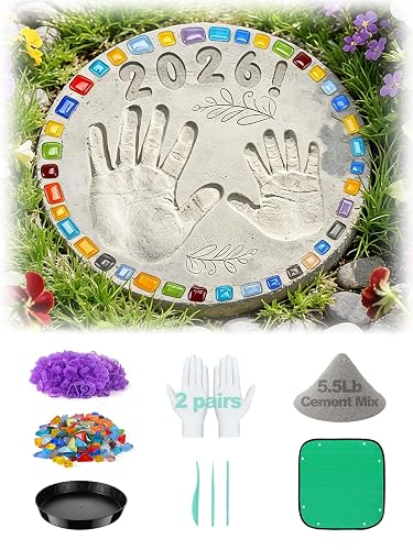 10" All-in-One DIY Stepping Garden Stones Outdoor Kit for Kids