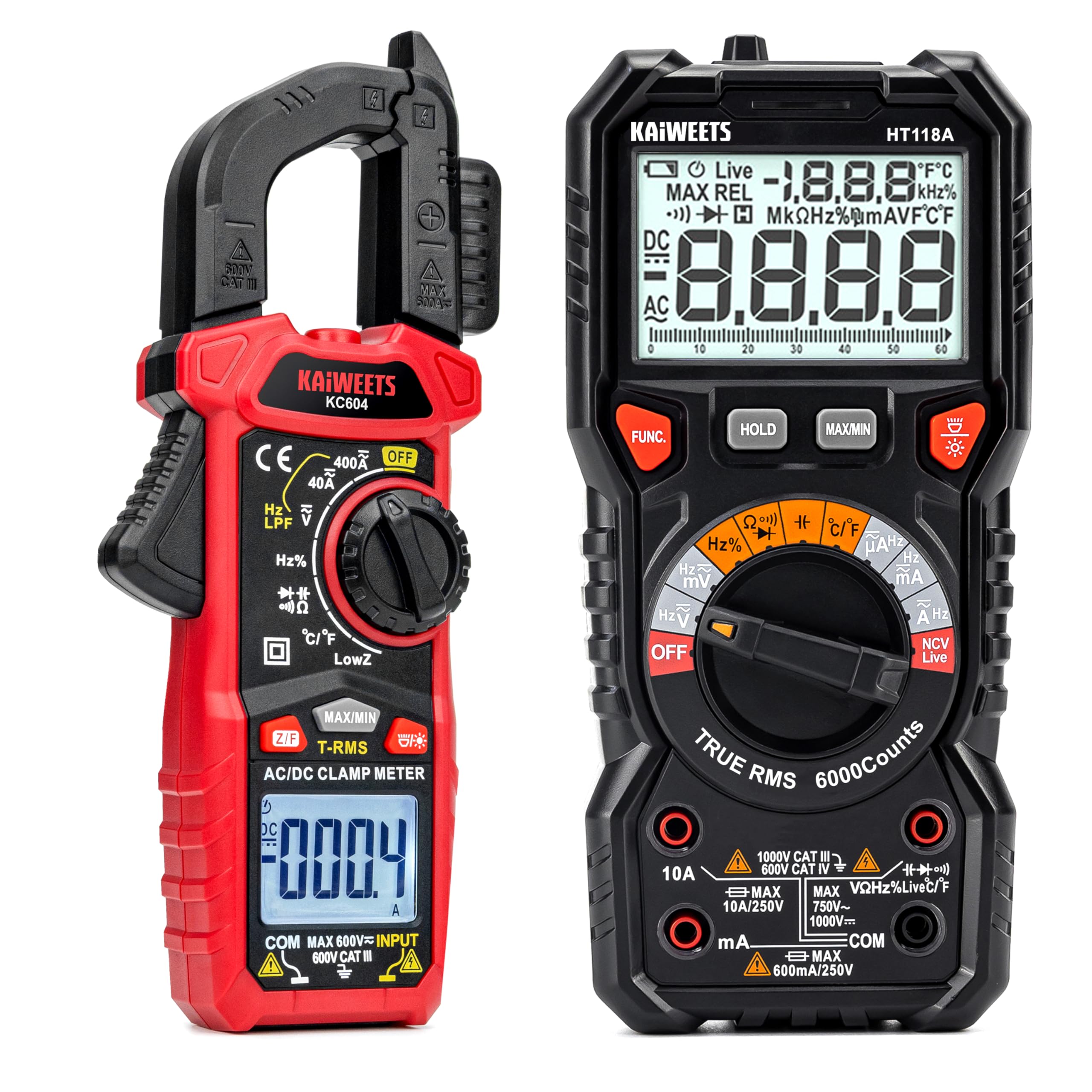 Amazon.com: KAIWEETS KC604 Clamp Meter Auto-ranging AC/DC Current