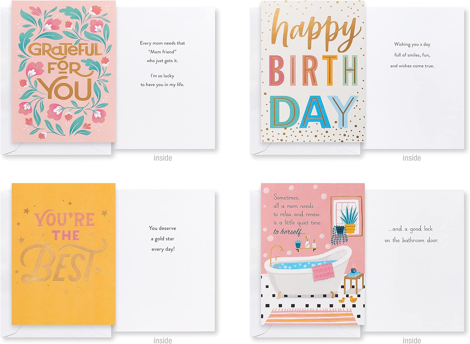 American Greetings Deluxe Cards with Envelopes, Mom Friend (32-Count)