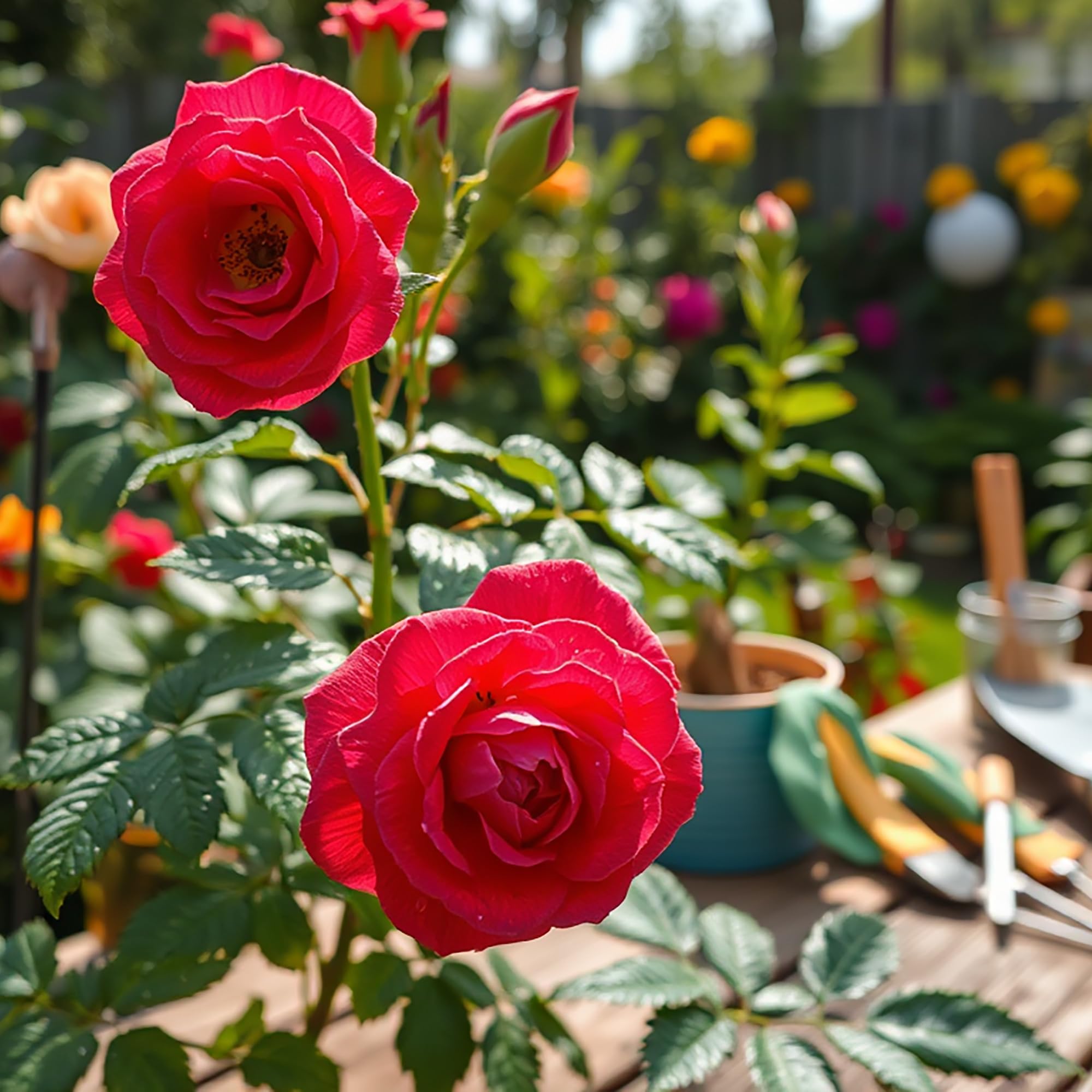 Rosa arbustiva roja de raíz desnuda "Beaute" – Rosa resistente fragante para impresionantes setos, pasarelas, bordes y exhibiciones verticales de jardín