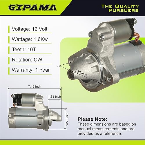 Miniatura 4 de 17841 Arrancador para Toyota Corolla L4 1.8L 2003 2004 2005 2006 2007 2008 Matrix L4 1.8L Pontiac Vibe L4 1.8L Motor de arranque 17841N