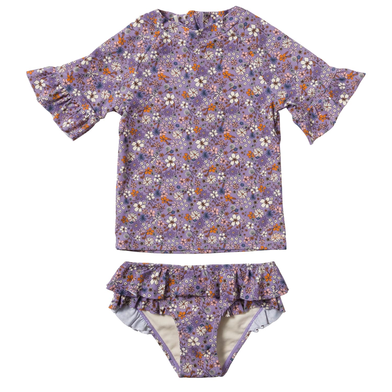 SASS24-816SBQ Schwimmshirt + Badehose 2er Set mit UV-Schutz (UPF 50+) - Fleurs/Suzanne (Gr. 110/116)