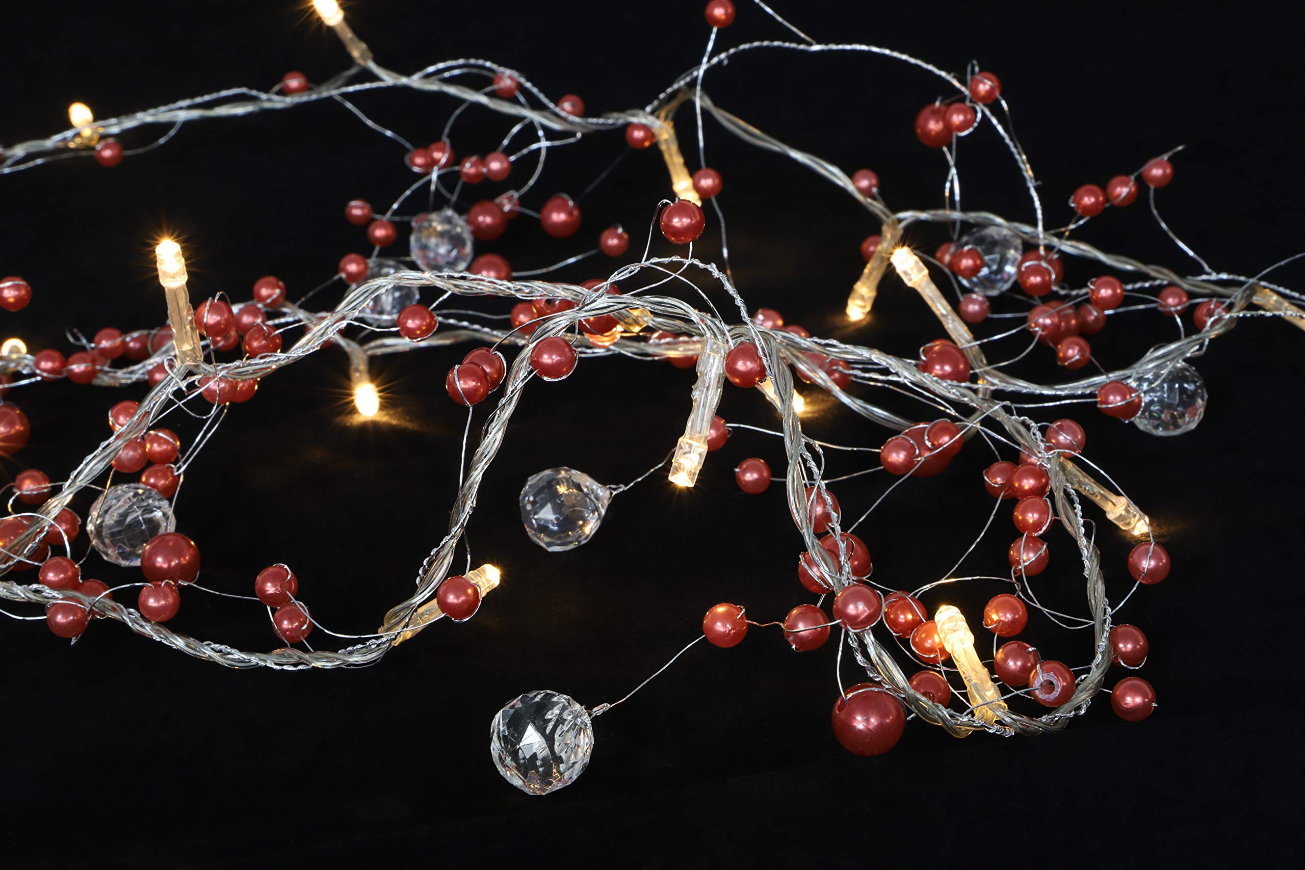 Ghirlanda LED di mini perle rosse 1,8M Luce calda