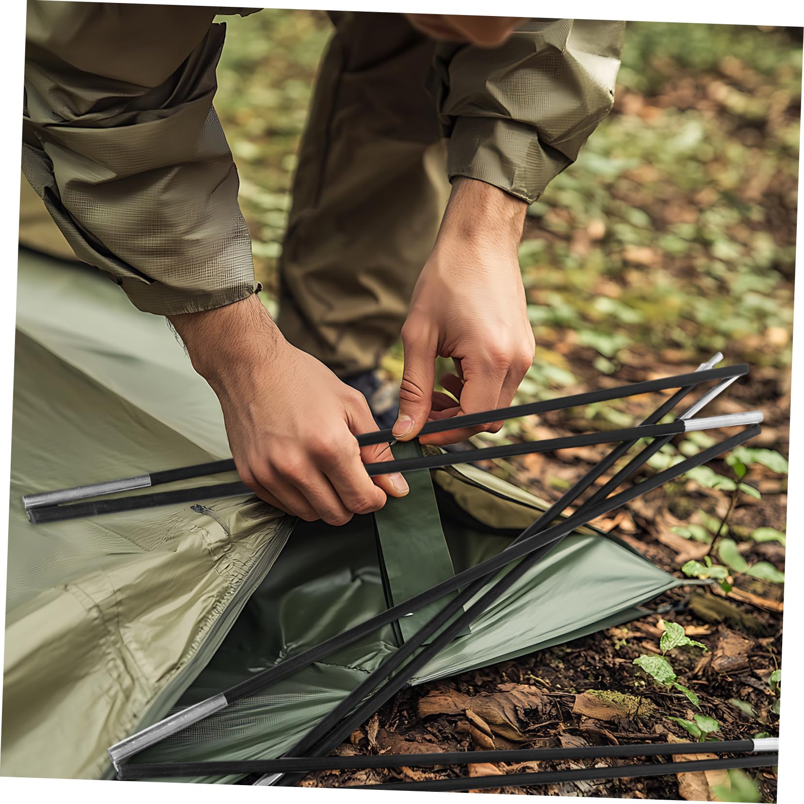 Alasum 2 STK. Zeltstangen Faltbar aus Verstärktem Fiberglas für Camping Wandern Stabiler Zeltgestänge Ersatz Robust und Leicht für Outdoor Zeltunterstützung