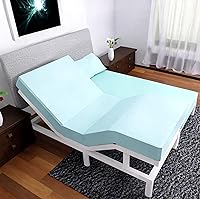 Vista 1 de Sábanas Split King – Juego de 5 piezas – Sábanas refrescantes Split King – Sábanas bajeras para cama ajustable (aguamarina)