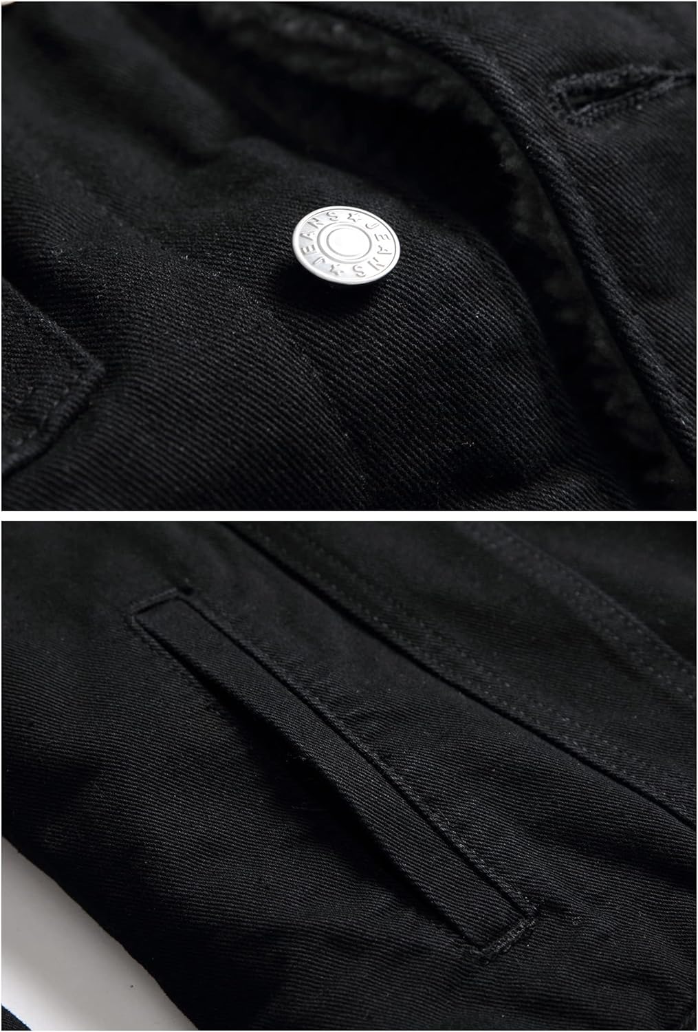 Men's Fleece Lined Jean Jacket Winter Sherpa Windbreaker Cotton Denim Trucker Jacket - Image 4