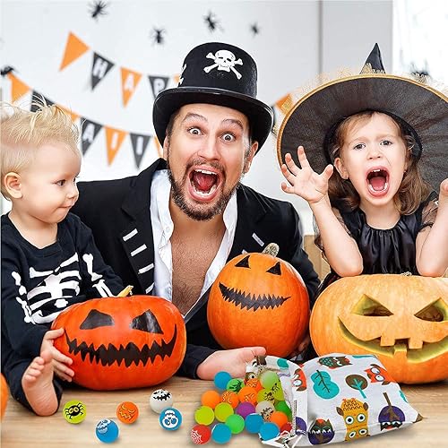 Miniatura 3 de 72 bolas que rebotan que brillan en la oscuridad, 8 bolas inflables temáticas de Halloween para suministros de fiesta de Halloween,