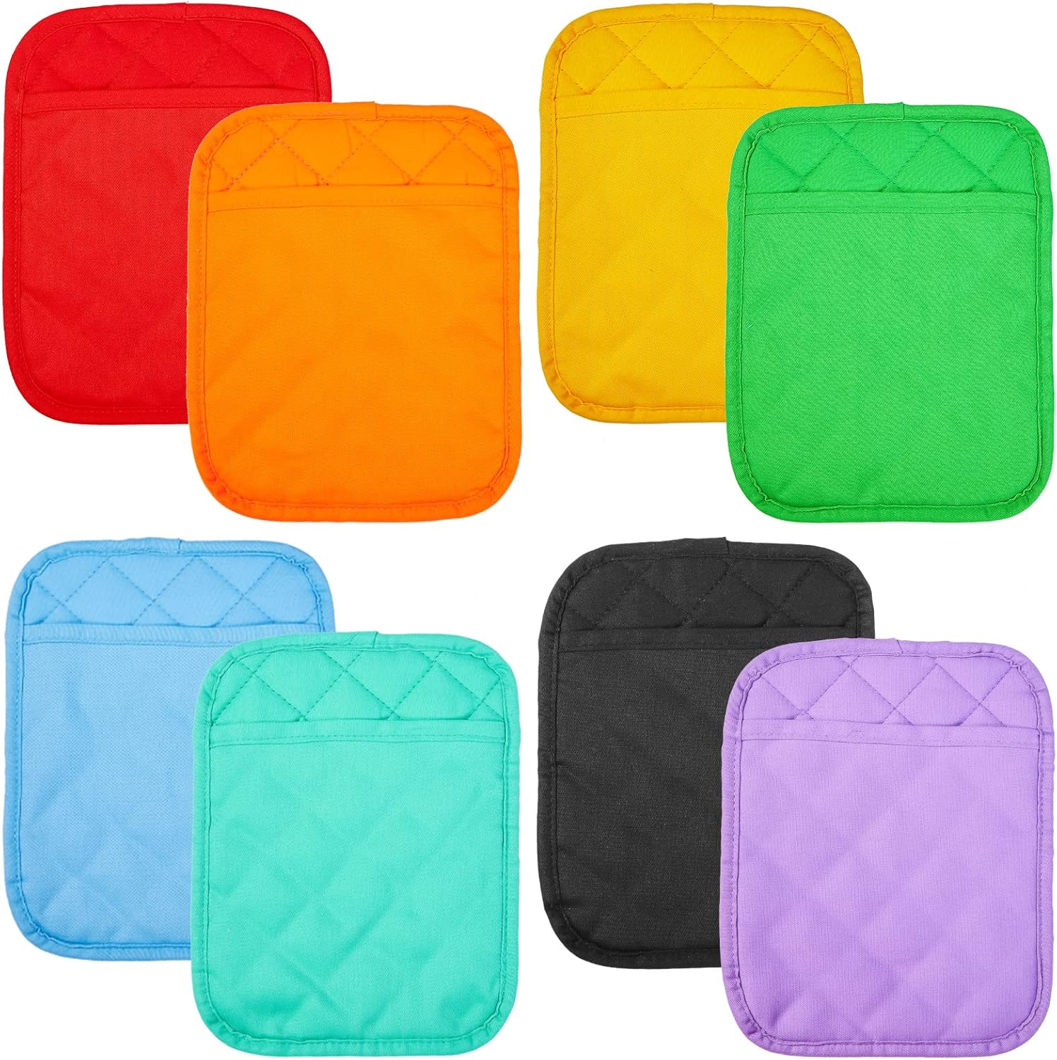 Jehdhe 8 Pack Pot Holders with Pocket Cotton Heat Resistant