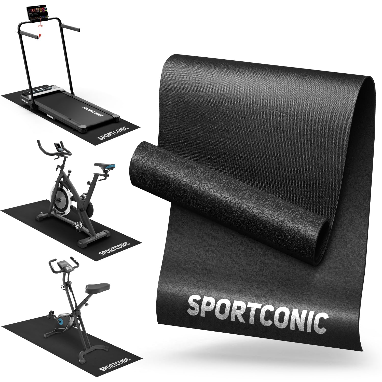 PROIRON Vloerbeschermingsmat, Fitnessapparaat, Fitness, 5 Mm Dik Loopband Mat Beschermmat Fitnessruimte Vloermat Onderlegmat Voor Crosstrainer Ook Als Yogamat Grijs 671858725