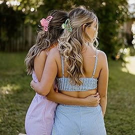 Hair Claw Clips for Thick/Thin Hair Claws 6PCS,3.34 Nonslip Big Cute Hair Clips Square Claw Clips,2.36 Medium Flower Hair Clips for Women/Girls,Hair Styling Accessories Gifts (lively)