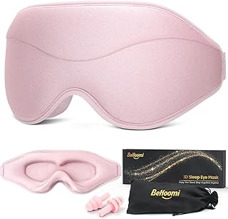 Sleep Mask, Premium Eye Mask for Sleeping, Total Blackout, Super Soft Comfort, Adjustable Fit, Upgraded 3D Ergonomic Designed Sleeping Mask for Home, Office, Travel, Meditation, Yoga, Pink