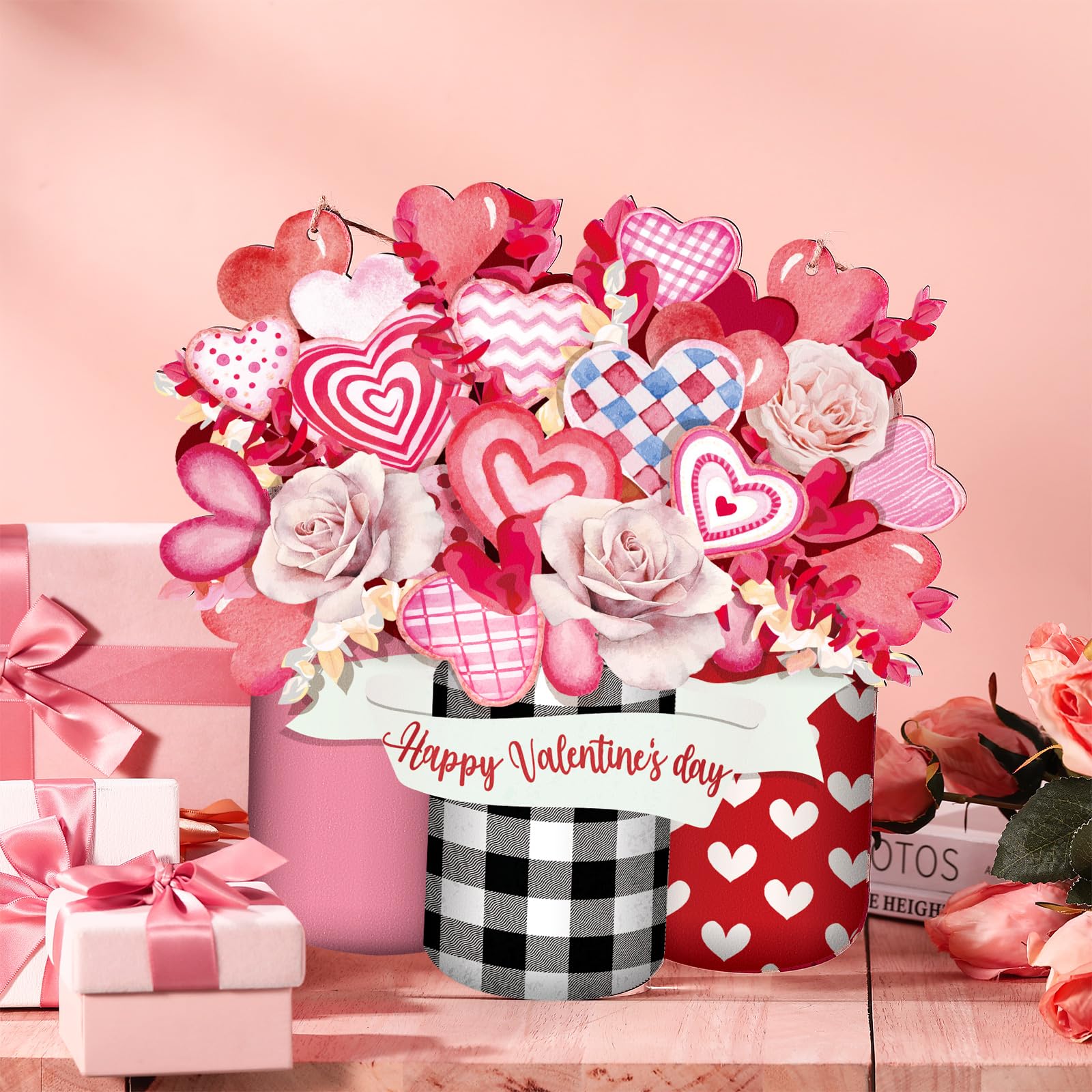 Amazon.com: Spiareal Valentine's Day Welcome Sign Wood Valentine