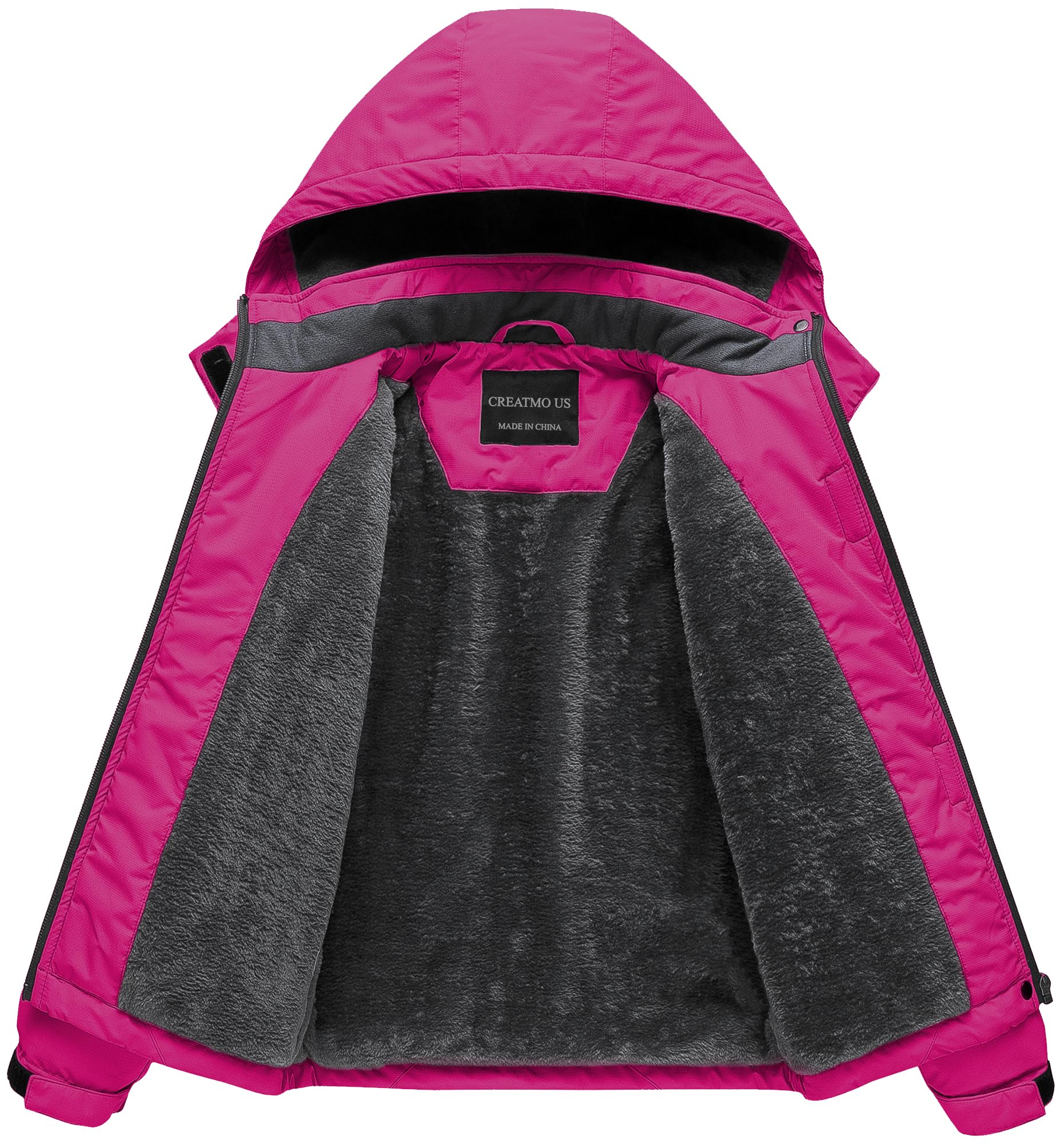 CREATMO US Chaqueta de esquí impermeable para niña, abrigo de nieve para invierno, resistente al viento, chaqueta de lluvia para snowboard