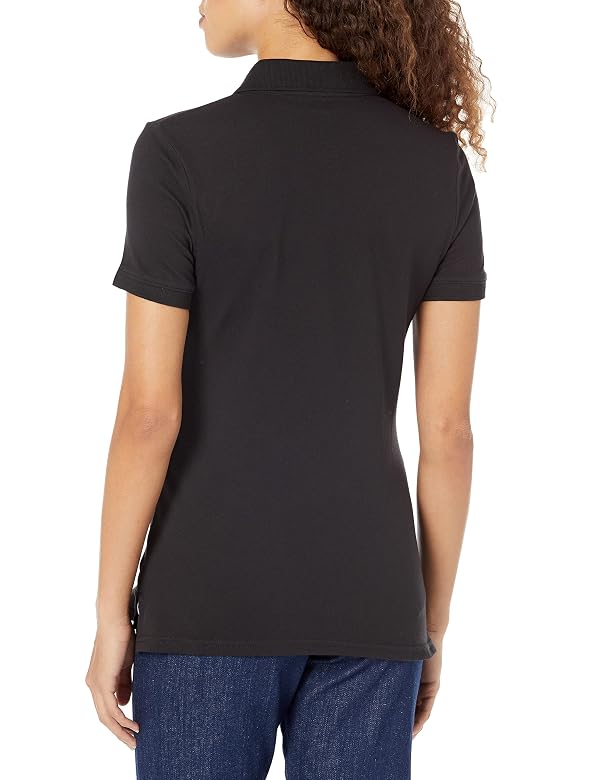 Amazon Essentials Women's Short-Sleeve Collared Polo Shirt (Available in Plus Size), Black, 4X by Amazon Essentials - Used condition - Image 2
