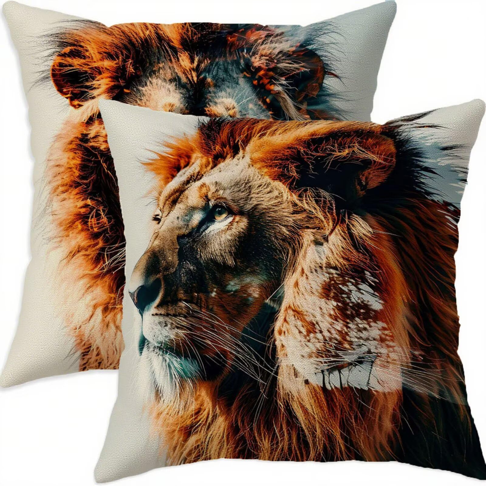 Housses de coussin 65x65cm brun imperméable pour canapé et patio