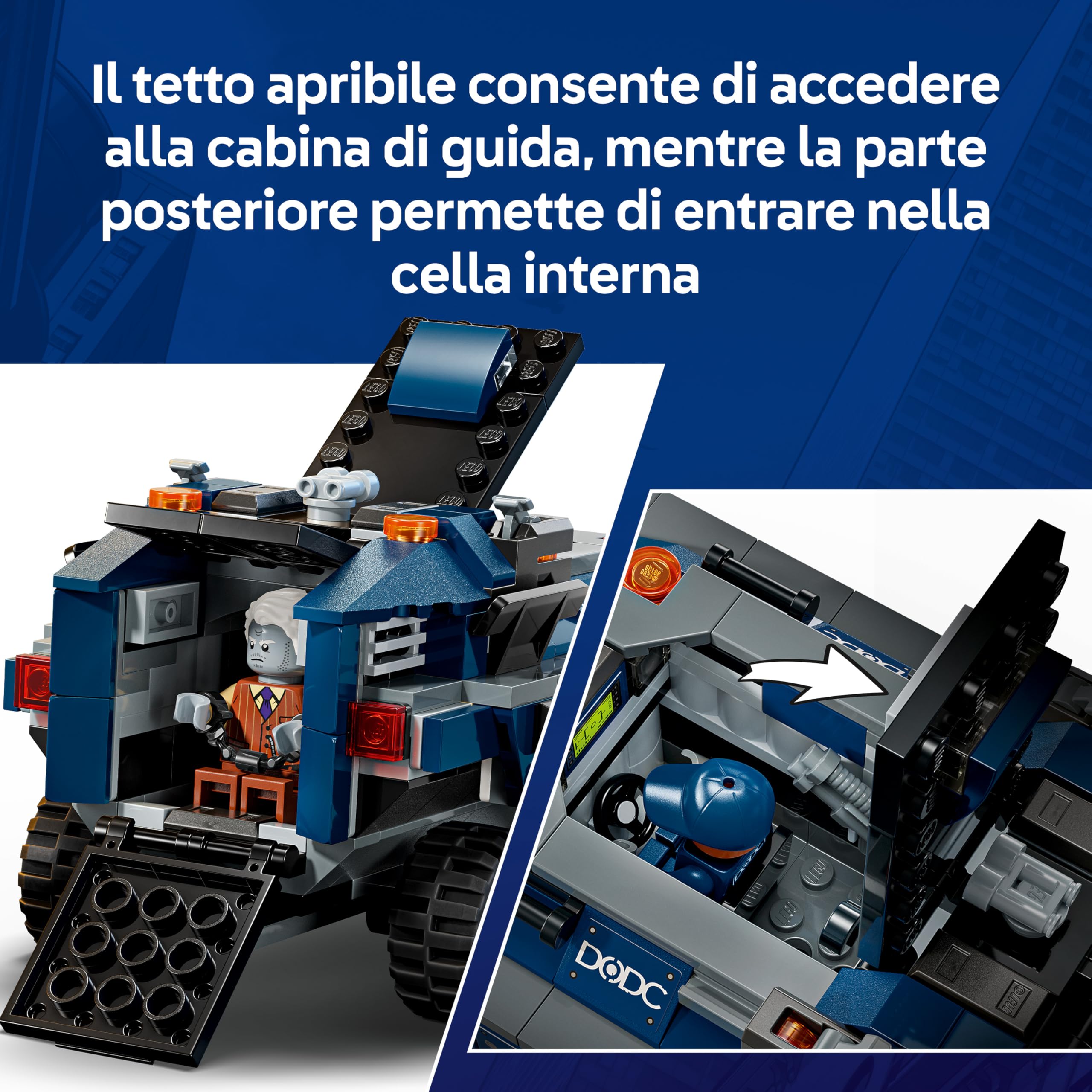 LEGO | Marvel Spider-Man: Inseguimento del Trasportatore di Detenuti - Giocattolo da Supereroi con Macchina Blindata e 4 Minifigure tra cui Lapide e Tarantula - Regalo per Bambini da 8 Anni - 76349