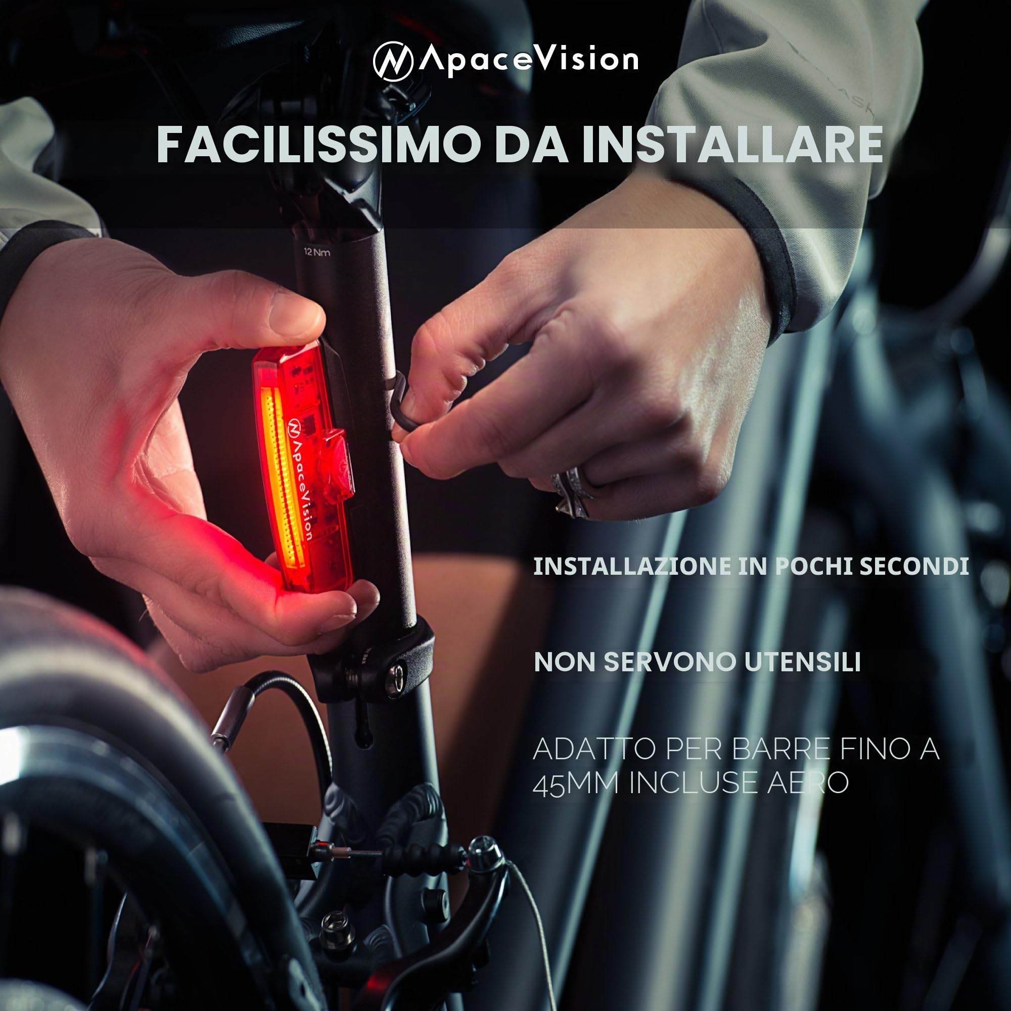 fanale posteriore per bicicletta a LED, ricaricabile tramite USB, super luminoso e facile da installare, per pedalare in tutta sicurezza