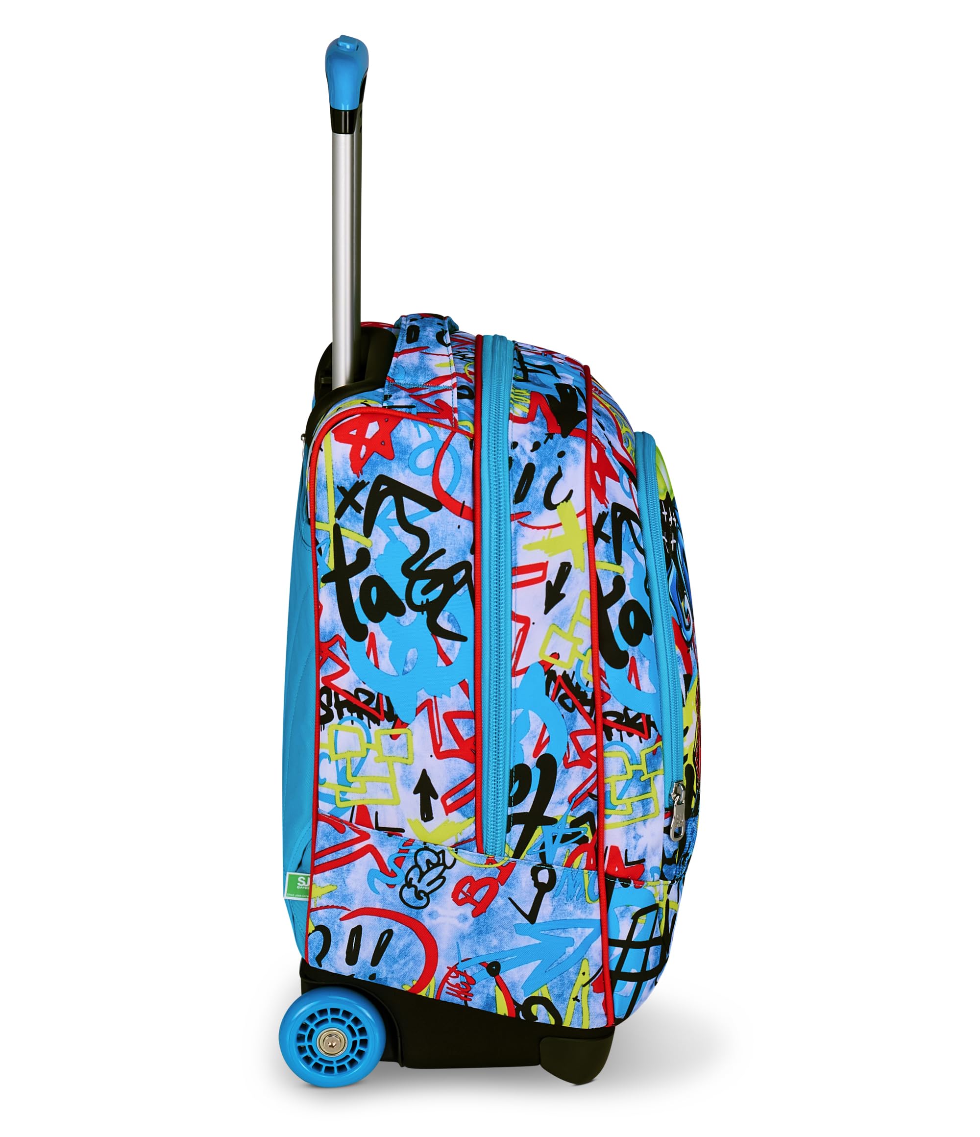 SJ GANG STYLE JAM GANG Trolley Scuola Fisso, Blu, 2 in 1, Doppio Uso, Trolley e Zaino, Zaino Scuola Elementare, Bambino