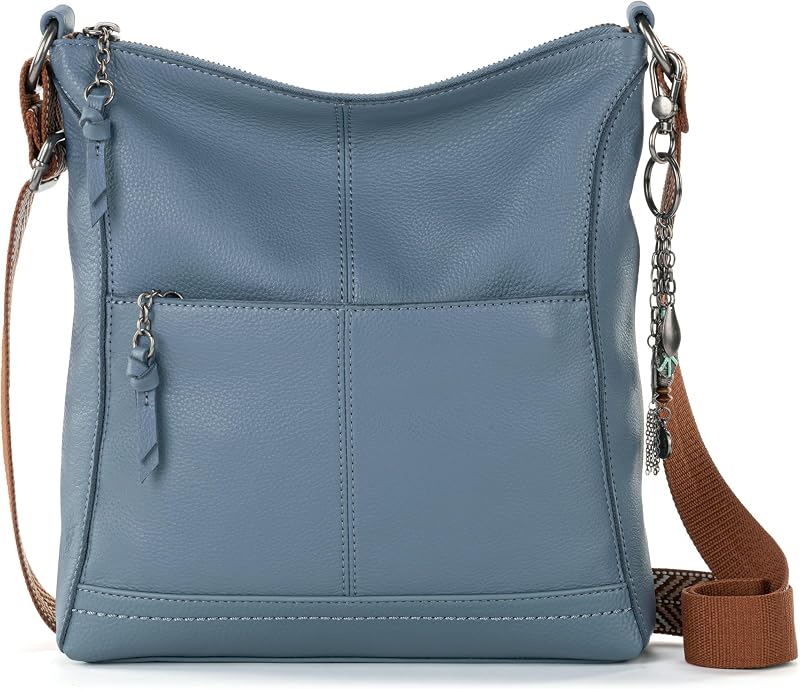 Lucia Leather Crossbody Purse, Zipper Closure with Adjustable Strap