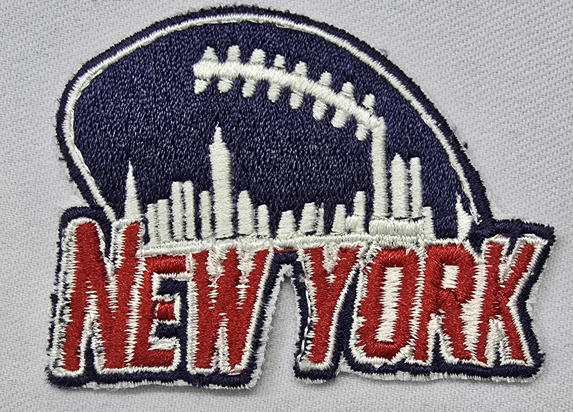 2 Pcs New York Rugy Shape Green Blue 2.55 Inch Iron on sew on Embroidered Patches Set