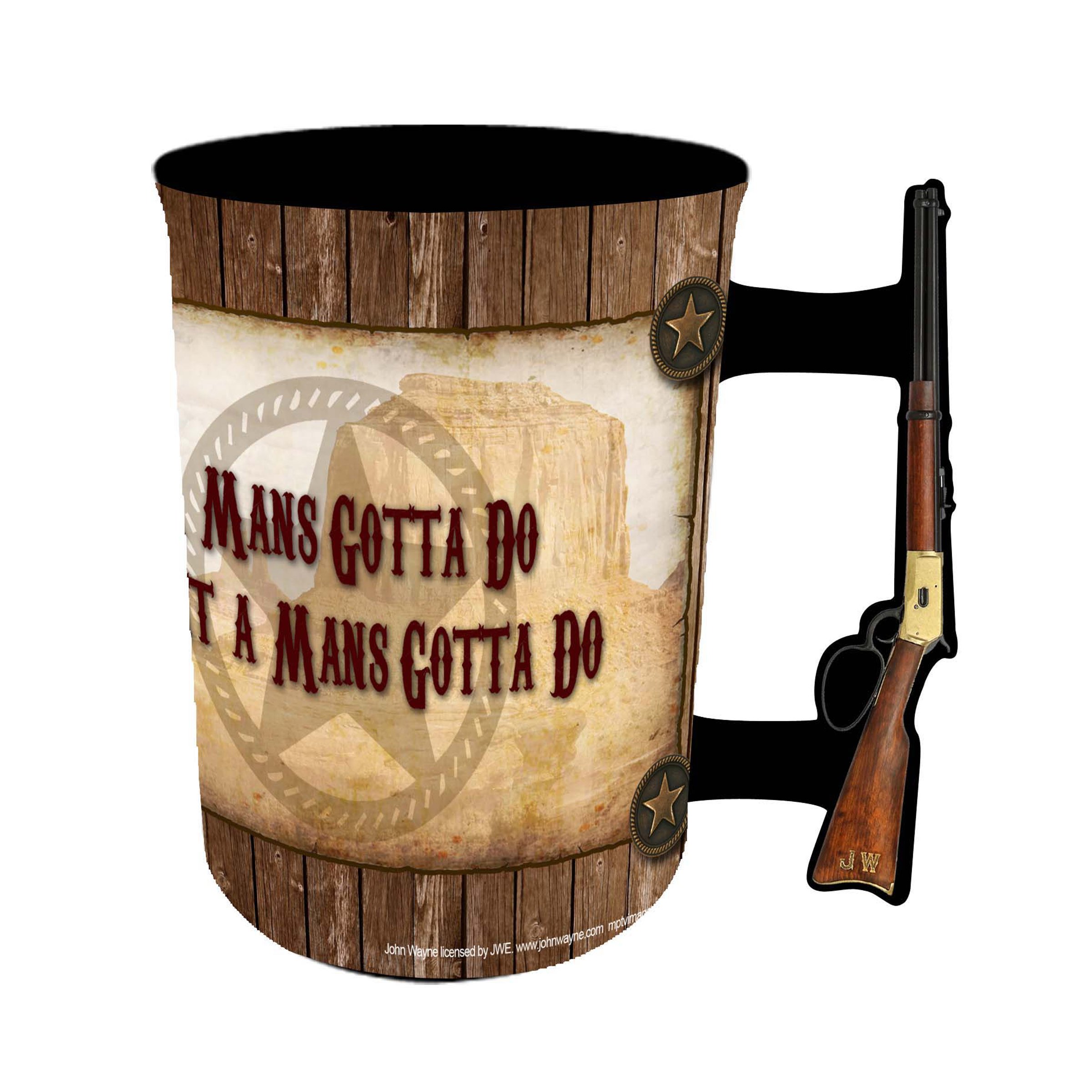 Midsouth ProductsJohn Wayne 16oz Mug with Rifle Handle -"A Man's Gotta Do."