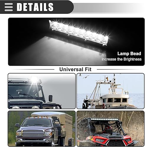 Miniatura 5 de Motoforti Barra de luz LED universal, combo de luces antiniebla de trabajo para conducción, parachoques de bastidor de automóvil, para camionetas