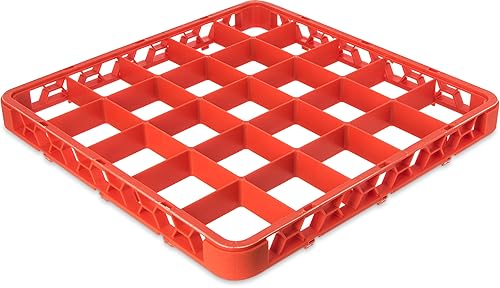 Miniatura 6 de Carlisle FoodService Products RE25C05 OptiClean Extensor de estante de vidrio dividido de polipropileno con 25 compartimentos, 1.78 x 19.75 x 19.75