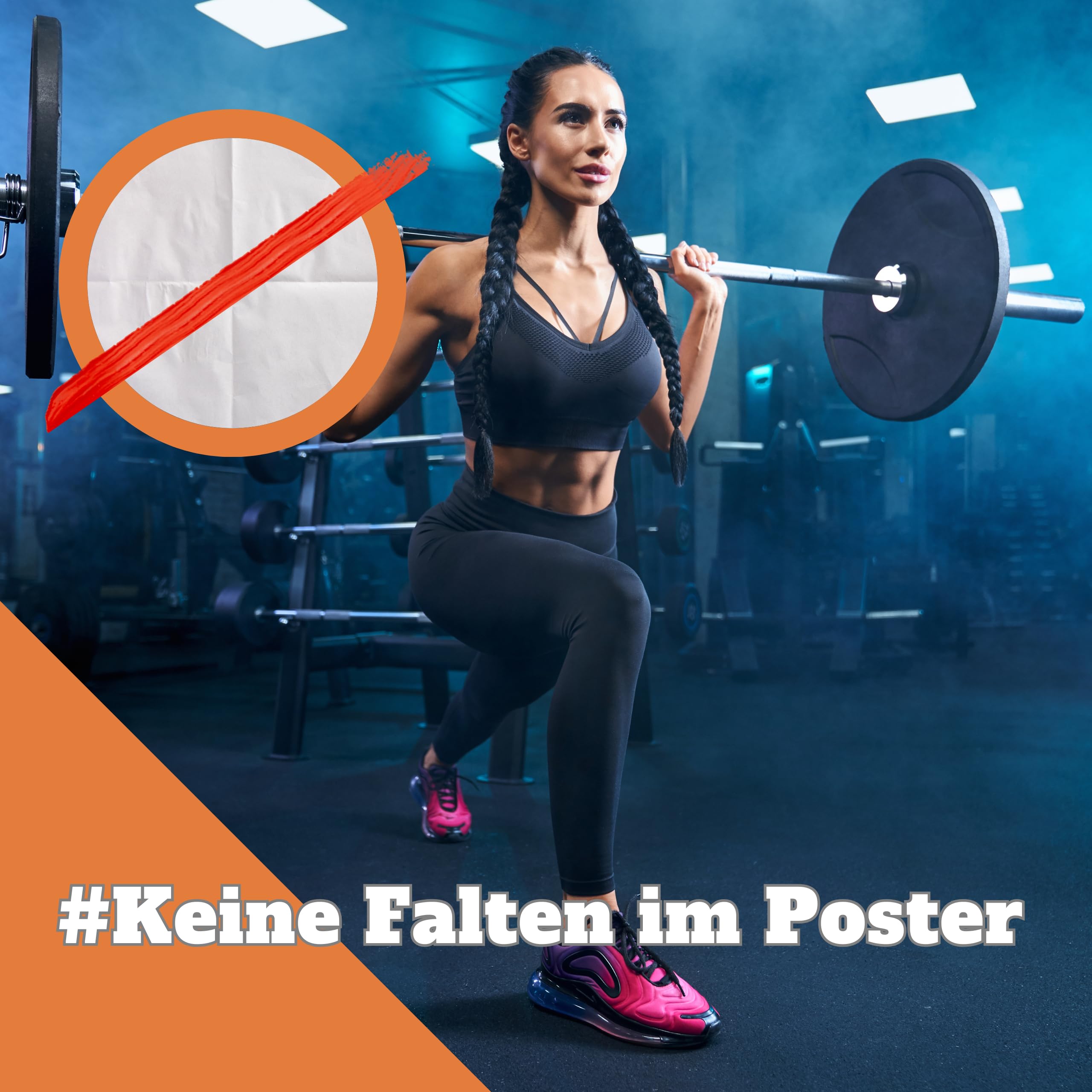 CLEAN SPORTS Dumbbell Training Poster with Six Full Body Exercises to Reproduce | Dumbbell Sports Poster for Hobby Gym or Gym (DinA2 CLEAN SPORTS Dumbbell Training Poster with Six Full Body Exercises to Reproduce | Dumbbell Sports Poster for Hobby Gym or Gym (DinA2