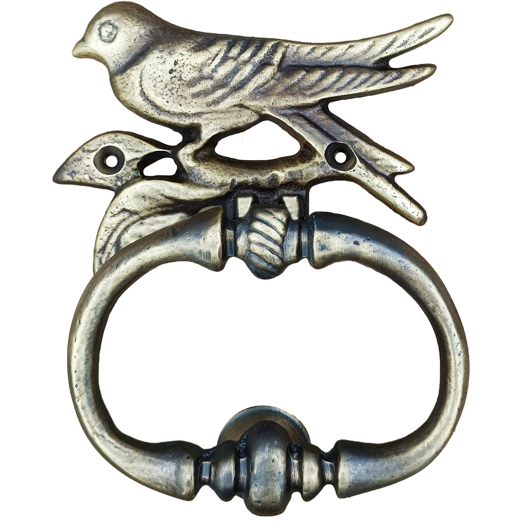 Anatolica Antique Bronze Brass Bird Door Knocker,6.3 Inches Tall, Unlaquared Finish (Antique Bronze)