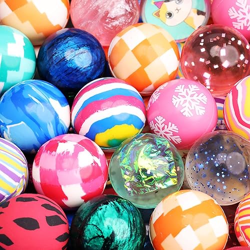 Paquete de 50 bolas hinchables surtidas de juguetes a granel de 1 pulgada y 0.984 in, súper bola para niños pequeños y adultos, regalos de fiesta,